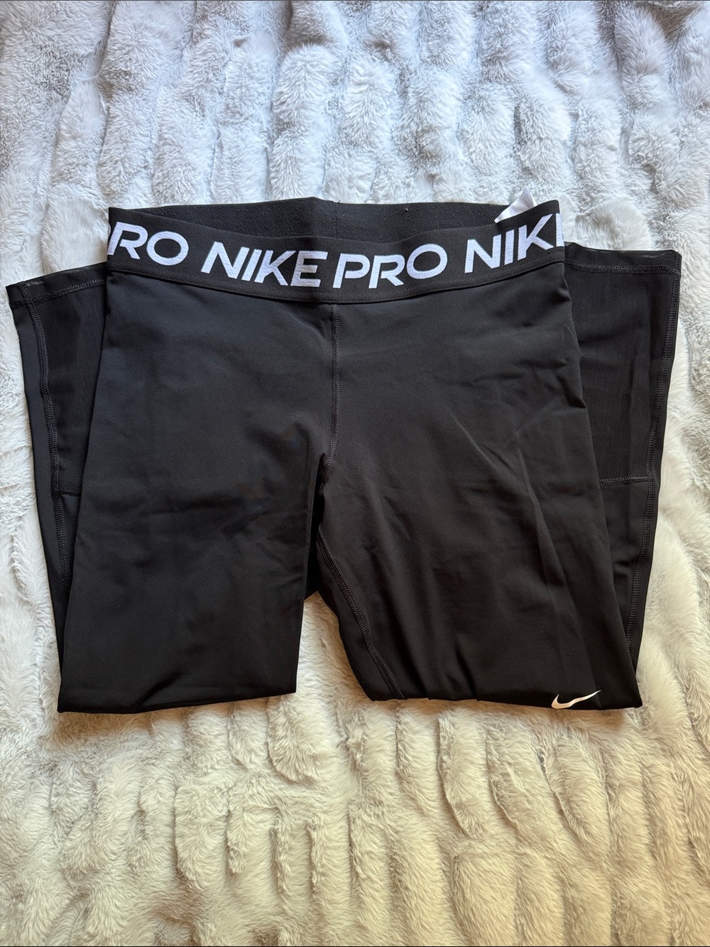 Nike Pro Leggings with White Logo Waistband